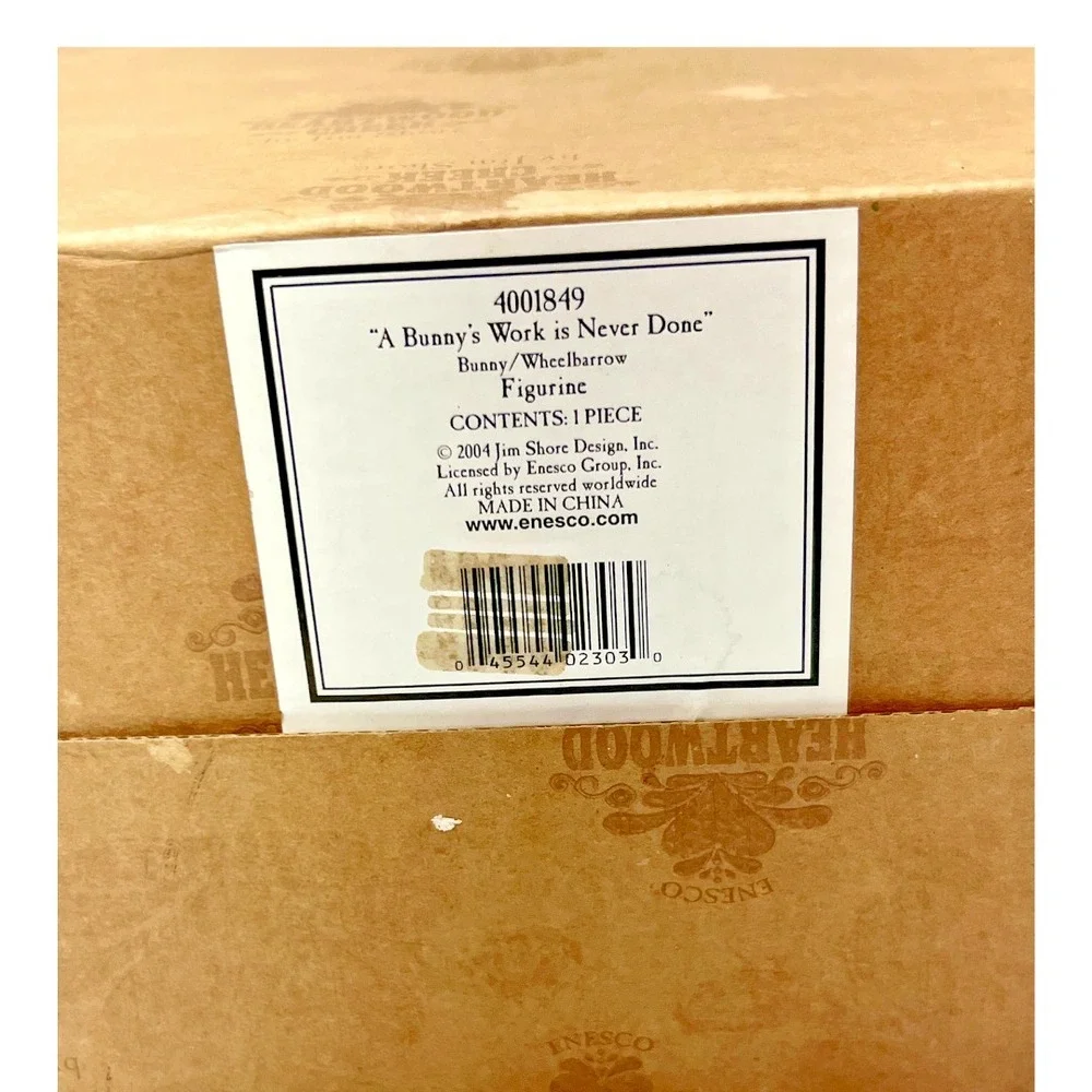 Jim Shore 2004 "A Bunny's Work is Never Done" Easter Bunny Wheelbarrow - Picture 15 of 16